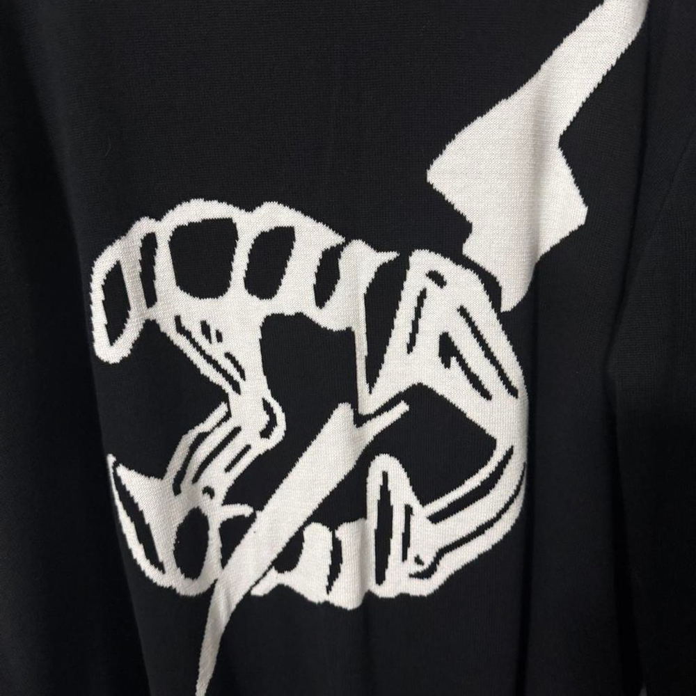 ⚡️Future Monsters Skeleton Lightning Knit Sweater Size XL Oversized - Picture 3 of 4